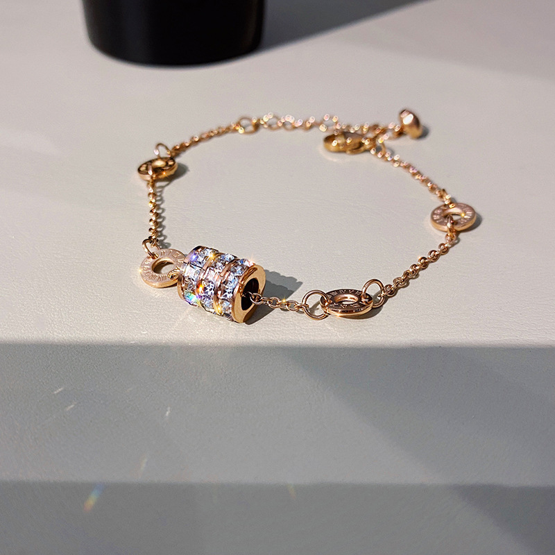Slim Waist Titanium Steel Bracelet with a High-End Feel, Light Luxury, Simple Stainless Steel, Non-Fading, Roman Numerals, Ins Design