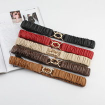 Japanese FC decorative dress elastic wide belt for women simple and versatile matching skirt elastic belt