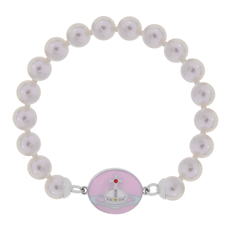 Официальный подлинный браслет из коллекции Vivienne Westqueen Queen Enamel Magnetic Pearl Saturn, люксовый