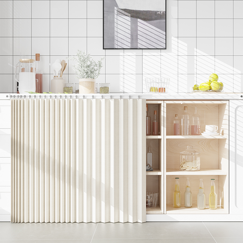 Open Cabinet Partition Board Kitchen Oil-Proof No-Drill Slide Rail Curtain Cabinet Storage Rack Dust-Proof Door Curtain Open Cabinet Partition Board Kitchen Oil-Proof No-Drill Slide Rail Curtain Cabinet Storage Rack Dust-Proof Door Curtain
