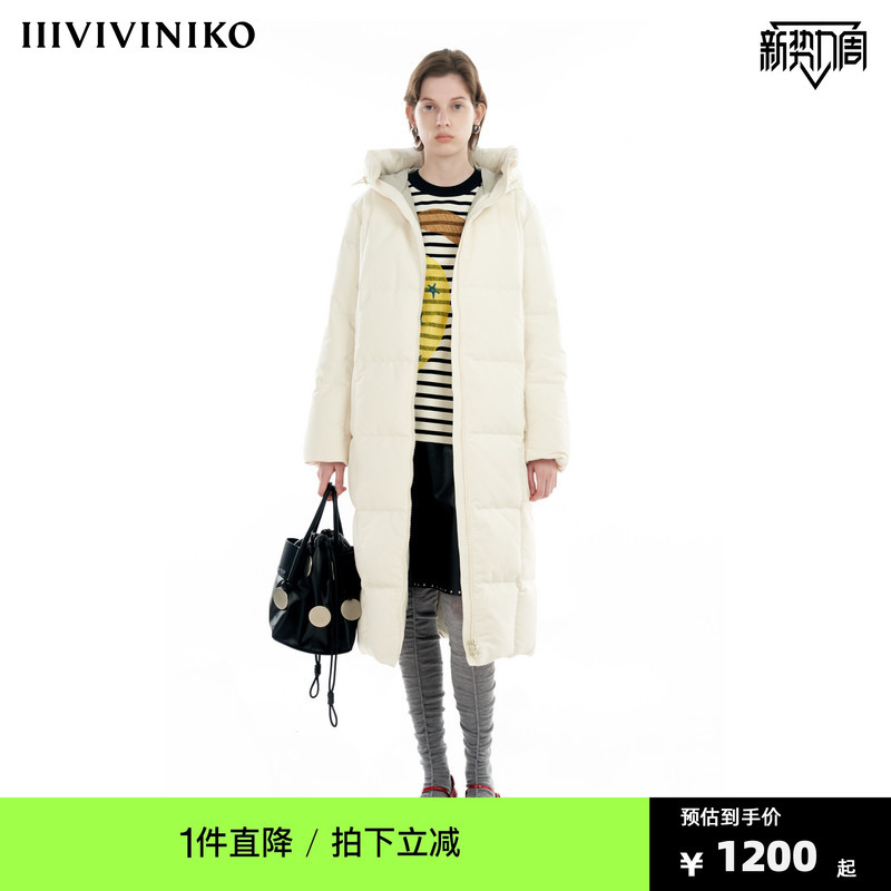 Iiiviviniko “Big Goose Cotton-Like Down” Hooded Straight Long down Jacket for Women M349116038F