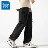 Мужские весенние шелковые штаны для отдыха, в американском стиле, свободный прямой крой