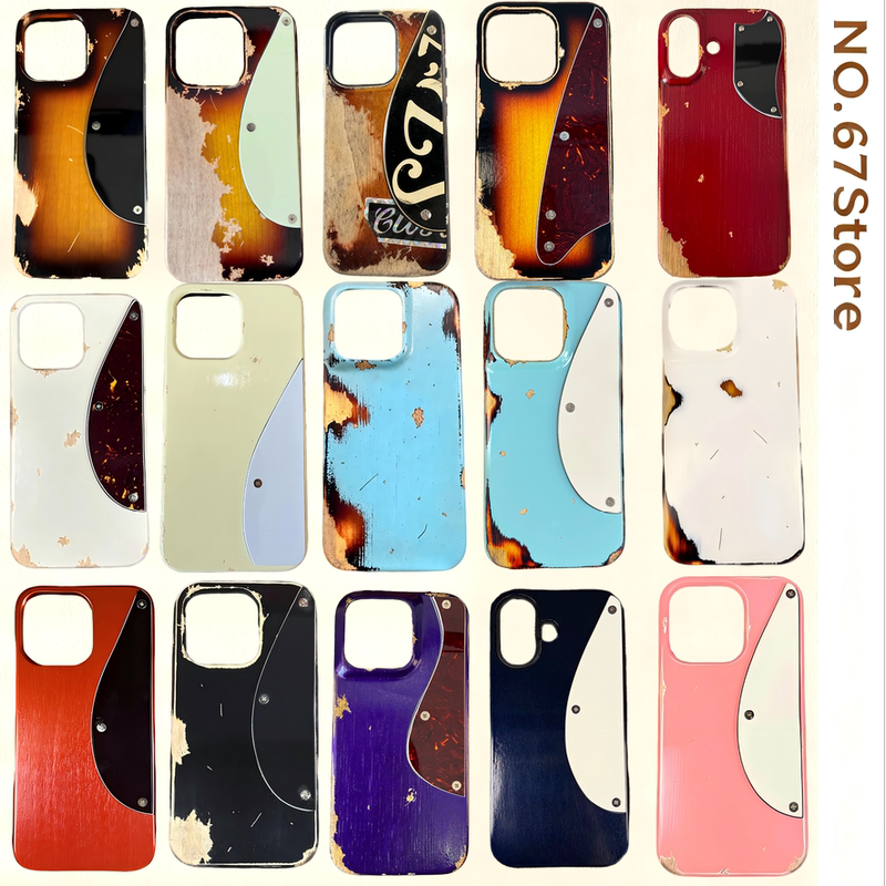 [No. 67 Store] Vintage Electric Guitar Phone Case, Solid Wood Nitrocellulose Paint, Apple iPhone 17 Series Full Protection Anti-Drop Case