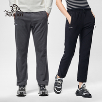 Pelliot outdoor casual fleece pants for men and women in autumn and winter thickened warm breathable and comfortable polar fleece sports trousers