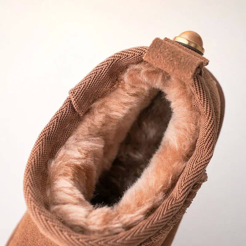 Детские ботинки девочка Geniune Leather Classic Button Snow Bo Bo 