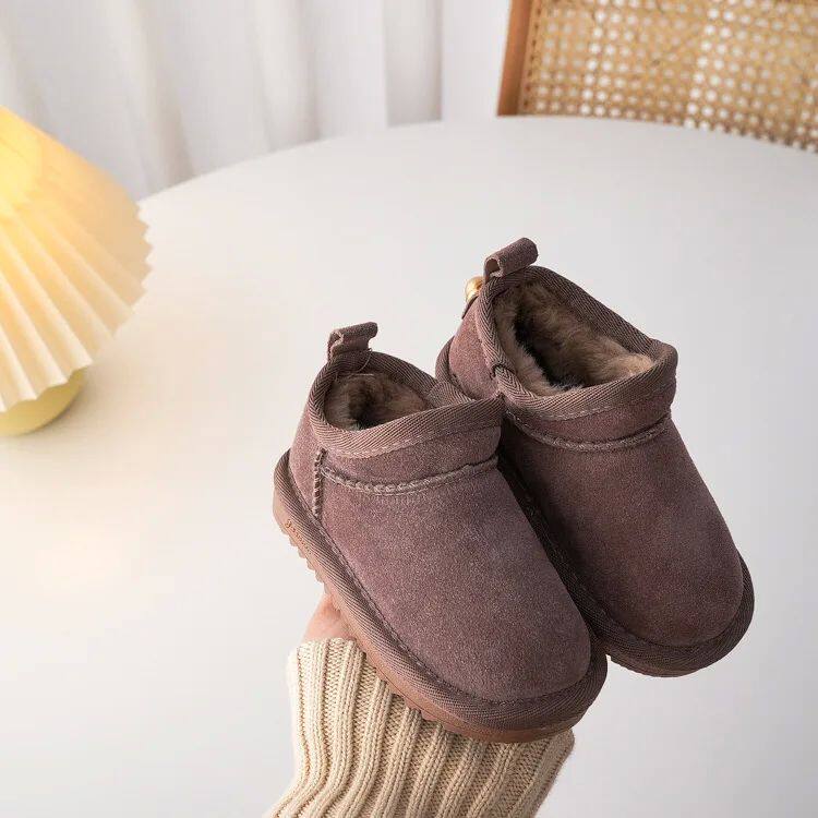Детские ботинки девочка Geniune Leather Classic Button Snow Bo Bo 