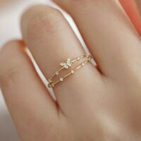 Butterfly Rings Woman Jewelry Opening Resizable Alloy Animal