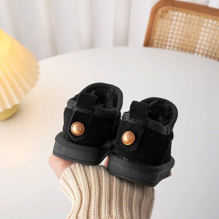Детские ботинки девочка Geniune Leather Classic Button Snow Bo Bo 
