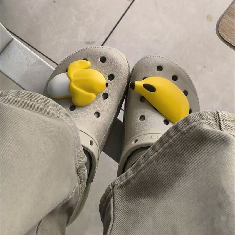 Compatible with Crocs/Cross Accessories, Shoe Charms, Shoe Decorations, Cute Banana-Themed Shoe Clips