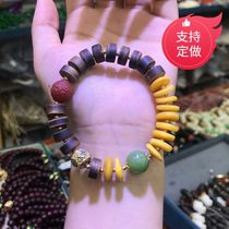 Wholesale natural amber beeswax cake bracelet Huang Qinan agarwood tablets bead bracelet agate ornaments for women