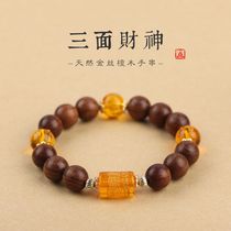 Six-character mantra gold-threaded nanmu bracelet same style for men and women Chinese Valentines Day couple beaded bracelet girlfriend gift