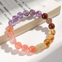 Purple titanium ghost yellow pagoda crystal beaded bracelet for women niche high-end blonde crystal Pixiu bracelet jewelry wholesale