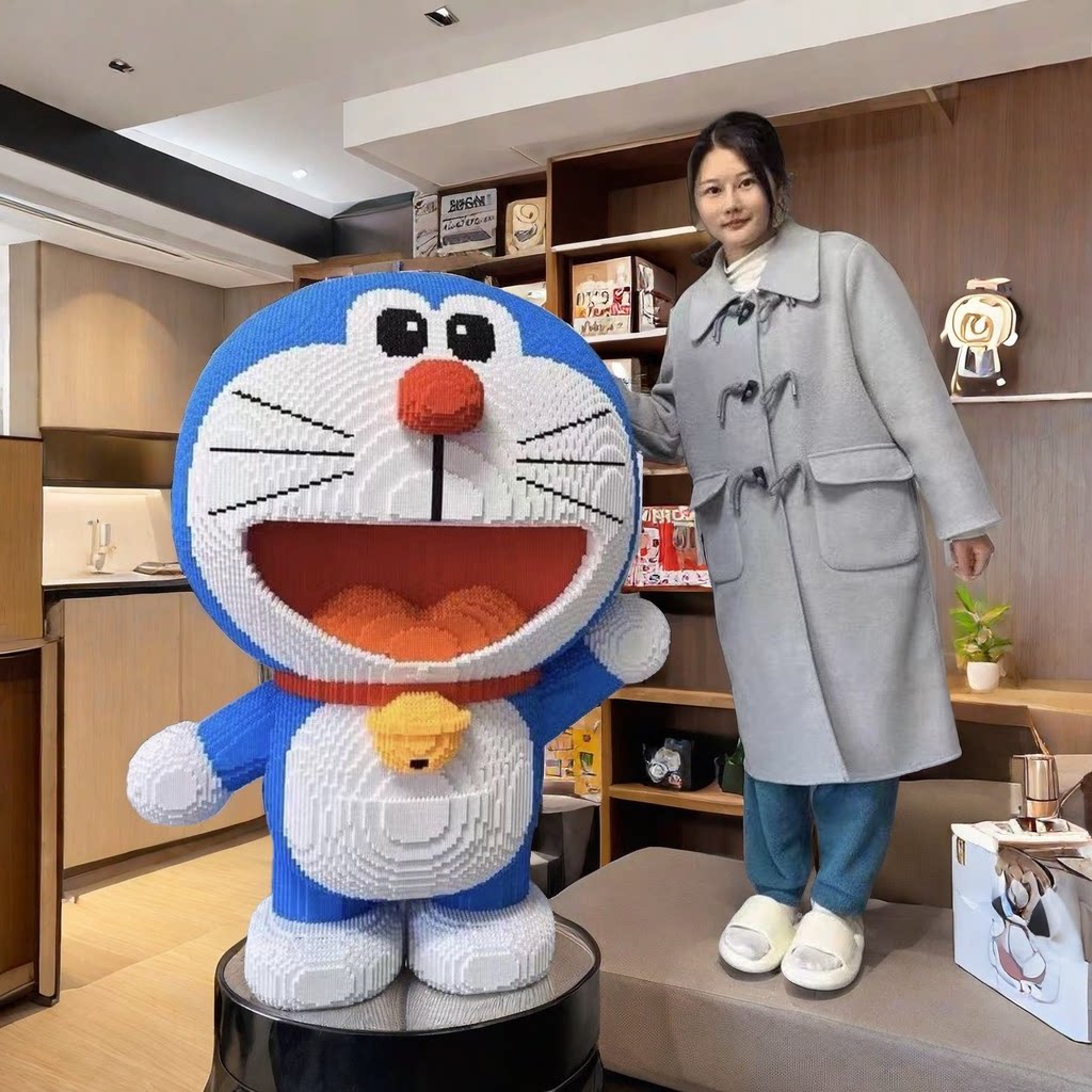 2025 подлинный Doraemon - полный ассортимент обучающих игрушек-подарков серии Mu Guochao, собранных из крупнозернистых частиц в сборе.