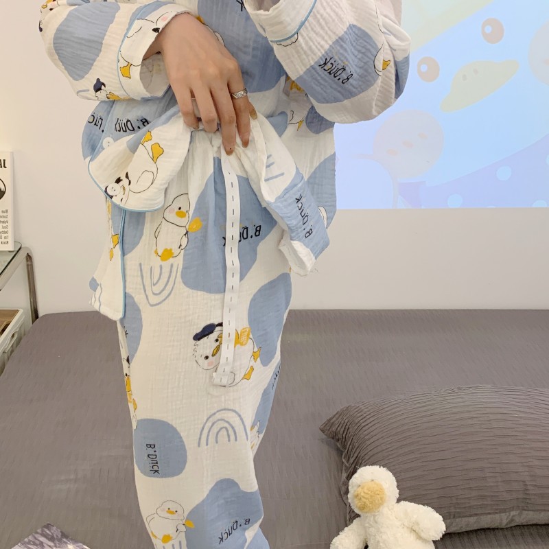 全棉纯棉月子服夏季薄款产后哺乳4月份5孕妇睡衣女产妇全棉两件套 — 35