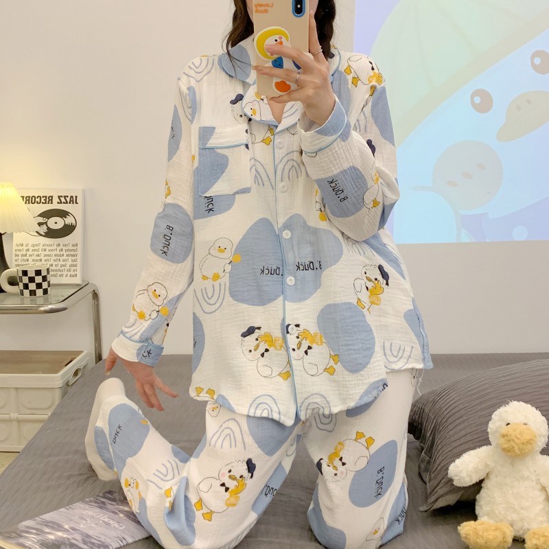 全棉纯棉月子服夏季薄款产后哺乳4月份5孕妇睡衣女产妇全棉两件套 — 34