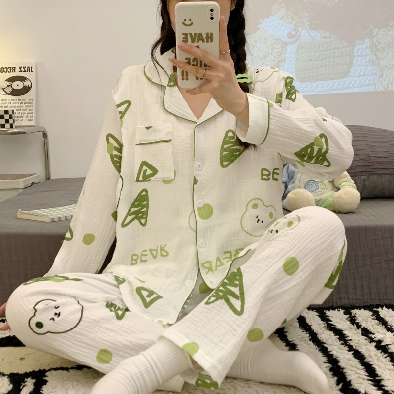 全棉纯棉月子服夏季薄款产后哺乳4月份5孕妇睡衣女产妇全棉两件套 — 32