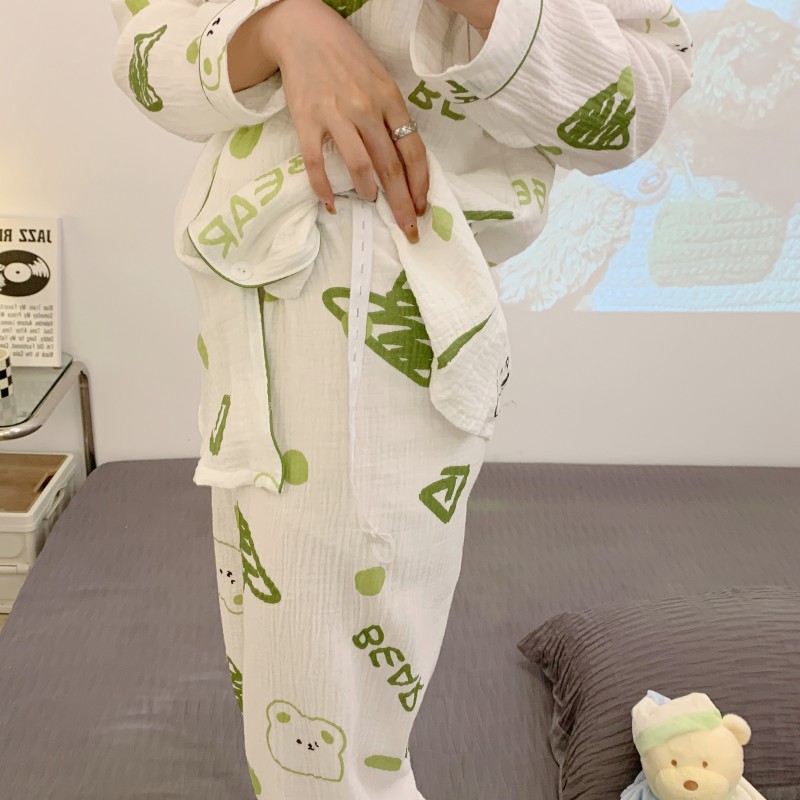 全棉纯棉月子服夏季薄款产后哺乳4月份5孕妇睡衣女产妇全棉两件套 — 31