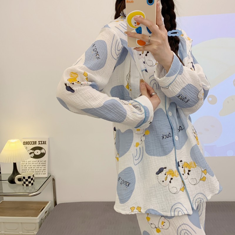 全棉纯棉月子服夏季薄款产后哺乳4月份5孕妇睡衣女产妇全棉两件套 — 38