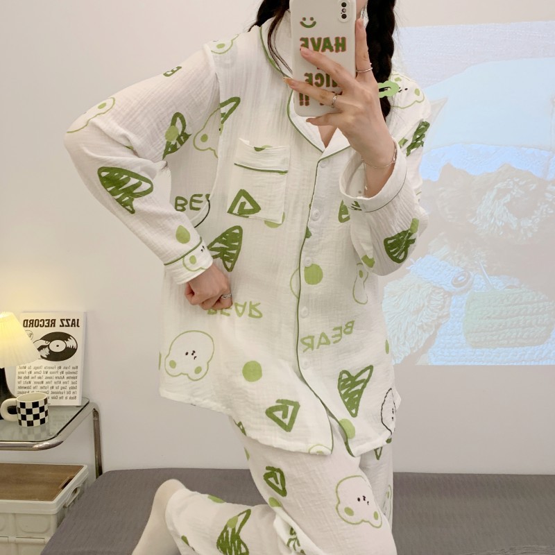 全棉纯棉月子服夏季薄款产后哺乳4月份5孕妇睡衣女产妇全棉两件套 — 29