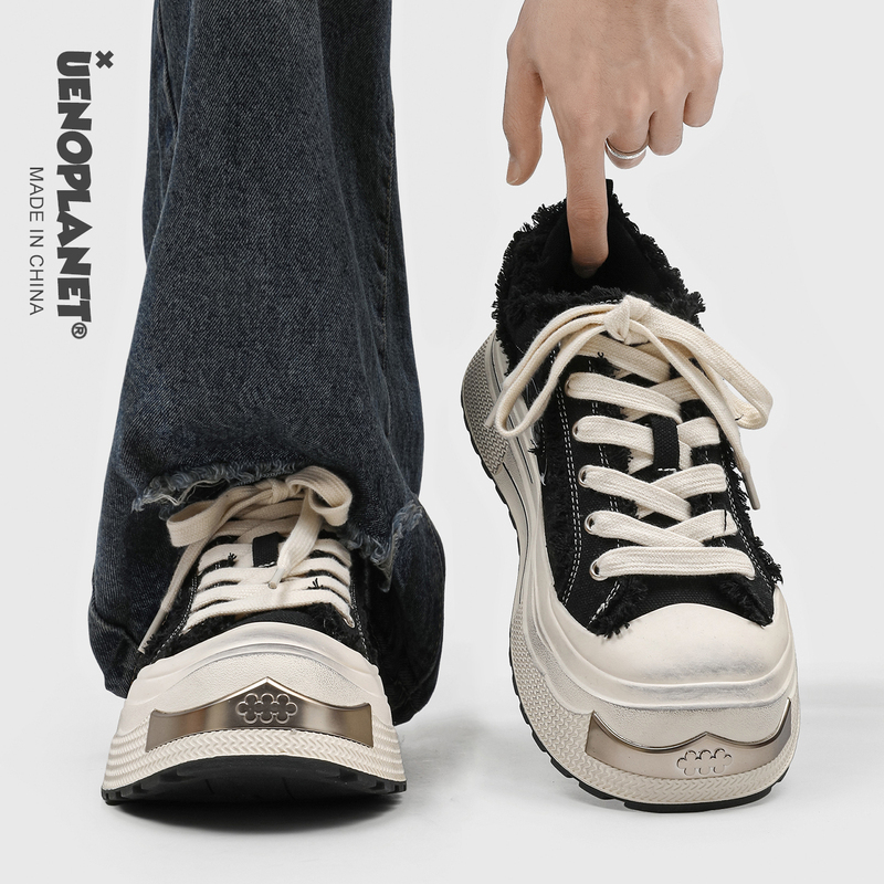 Thick-Soled Sneakers for Couples, 2026 Spring Casual Sports Shoes, Breathable Canvas Shoes, Height-Increasing, Trendy Chinese Style Shoes for Men and Women Thick-Soled Sneakers for Couples, 2026 Spring Casual Sports Shoes, Breathable Canvas Shoes, Height-Increasing, Trendy Chinese Style Shoes for Men and Women