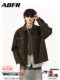 Мужская кожаная куртка ABFR в американском ретро-стиле, коричневая, осенний стиль Cleanfit, мотоциклетная рабочая куртка из искусственной кожи на молнии