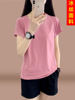 Ice Silk Round Neck Short-Sleeved T-Shirt for Women 2025 New Summer Thin Large Size Sports Suit Cool and Breathable Two-Piece Set