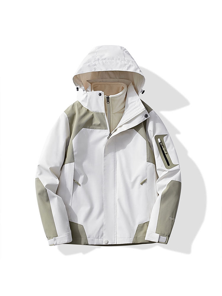 Women's Jacket 2025 New Autumn and Winter Outdoor Large Size Patchwork Jacket Detachable Three-In-One Waterproof Mountaineering Jacket for Men