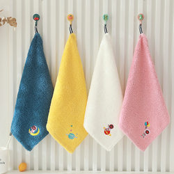 Apple Rabbit Children's Square Towel, Antibacterial Pure Cotton Face Wash Towel, Household Absorbent Quick-Drying Macaron Soft Handkerchief, Small Towel for Girls