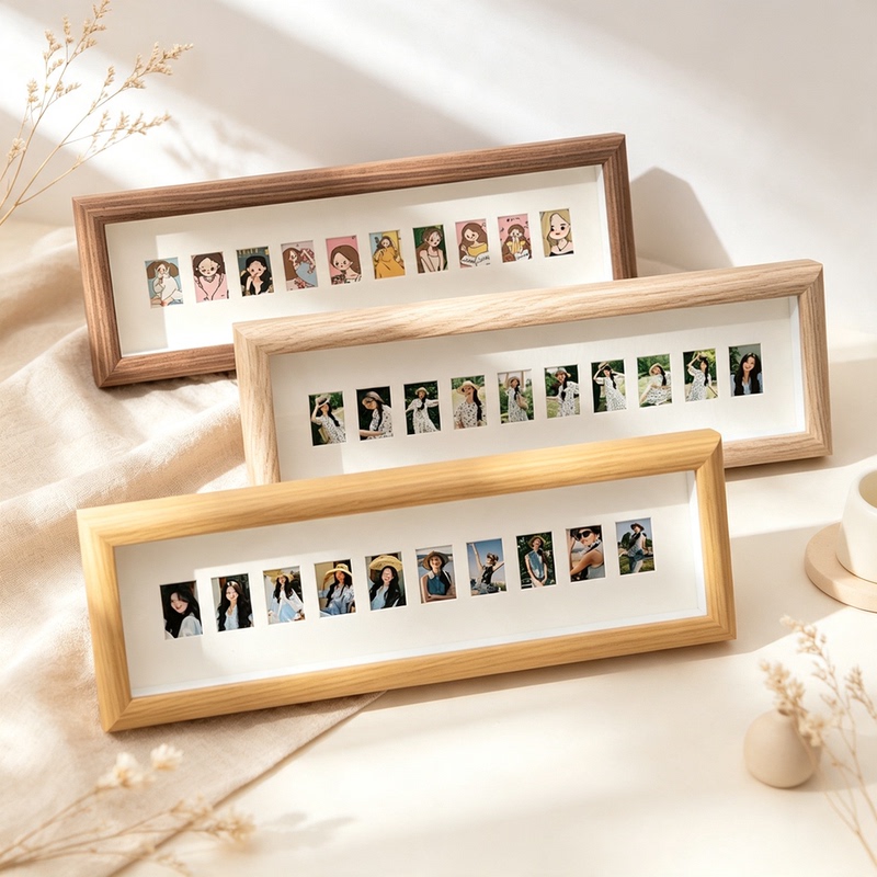 Grid-Pattern Couple Commemorative Gift, Children's Id Photo DIY Photo Printing with Frame, Wedding Photo Frame for Display or Wall Hanging