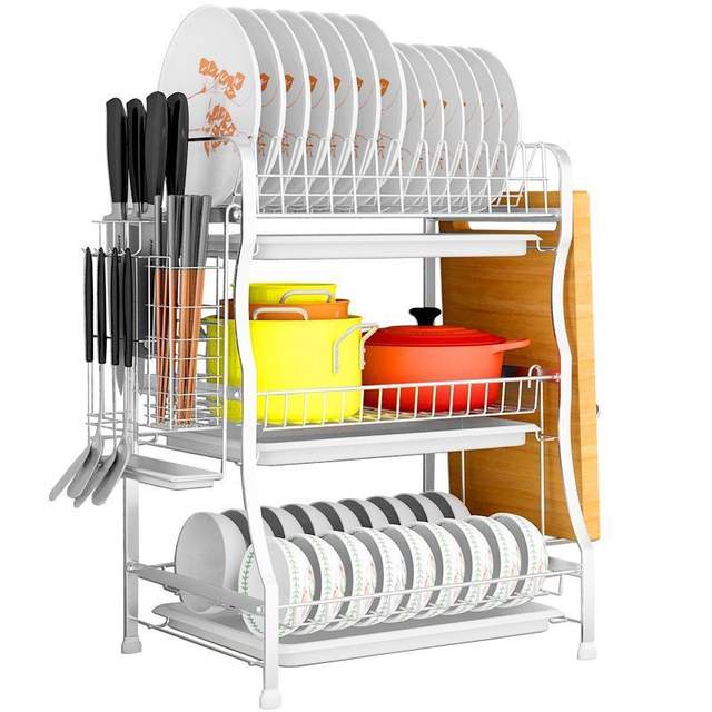 304 stainless steel drying bowl rack drain rack kitchen bowl and chopsticks storage rack countertop household bowl and dish storage rack