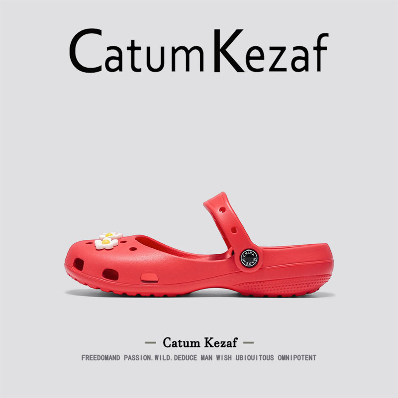 American Catumkezaf Stunning and Comfortable Women's Sandals for Summer, Ballet Clogs, Red Garden Slippers