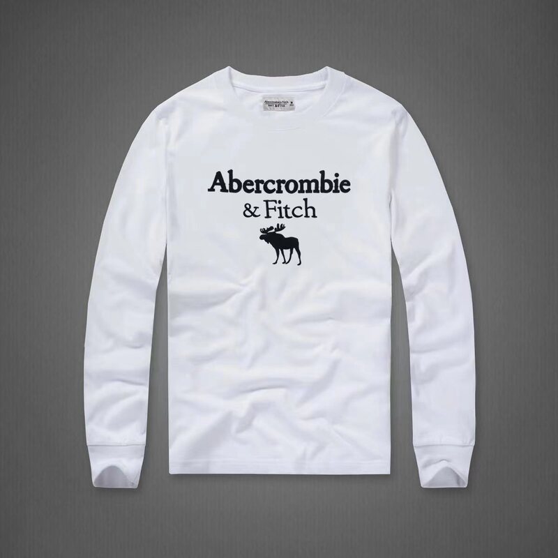 New Spring and Autumn Af Pure Cotton Round Neck Long-Sleeve Men's Casual Comfortable Deer T-Shirt Solid Color Simple Letter Base Shirt Thick
