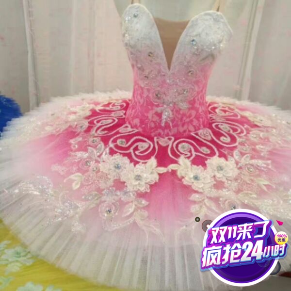 Double new Xin Jia dress 2019 Little Swan Dance Costume Ballet Performance Racing Suit Dispensers Big Bleeding Pink