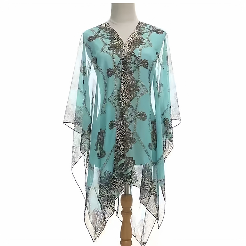Summer Shawl Hot Sale Beaded Silk Scarf Women's Chiffon Chain Print Beach Towel High-End Stylish Sunshade and Sun Protection Shawl Summer Shawl Hot Sale Beaded Silk Scarf Women's Chiffon Chain Print Beach Towel High-End Stylish Sunshade and Sun Protection Shawl