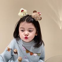 Christmas new cute plush star bear Christmas tree childrens top clip baby hairpin duckbill clip baby headwear