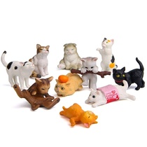 10 self-healing warm series Japanese cat colorful life figures Korean version creative landscaping dolls