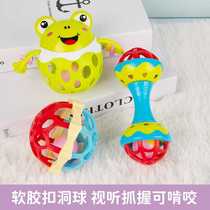 Hong Kong Bear Baby Frog Hand Ball Puzzle Animal Soft Rubber Rattle Soft Rubber Ball Rattle Hand Ball Toy