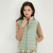 Boss co-branded 2023 new lightweight down jacket womens vest short 90 white duck down stand collar large size vest