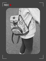 Suitable for taking pictures of medieval war horse plaid backpacks retro style literary travel casual large-capacity schoolbags