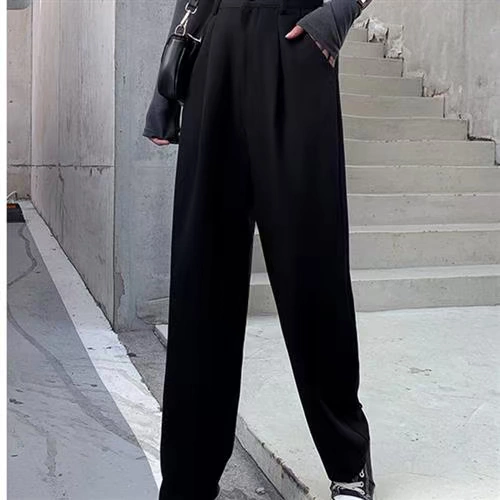 Jielur Black Suit Ipants Women Spring Office Lady Straight TR