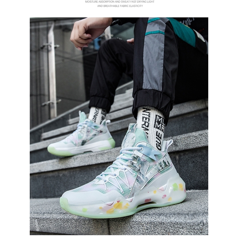 Authentic Summer, Spring, and Autumn Men's Shoes, Official High-Top Basketball Shoes for Men and Women, Non-Slip, Wear-Resistant, Shock-Absorbing, Practical, Lightweight, Soft-Soled Mesh