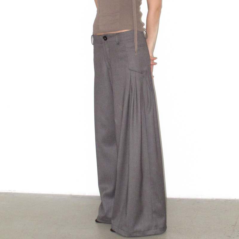 Mito De Dar Taupe A-Line Loose Wide-Leg Multi-Pleated Side Pocket Relaxed Walking Yamamoto Casual Trousers Mito De Dar Taupe A-Line Loose Wide-Leg Multi-Pleated Side Pocket Relaxed Walking Yamamoto Casual Trousers