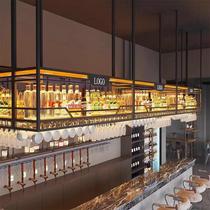 Bar wall cabinet hanging bar wine rack iron industry new goblet decoration internet celebrity display rack wall cabinet