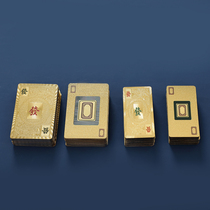 Mahjong playing cards plastic cards golden thickened pvc 144 pieces golden frosted portable travel outdoor waterproof