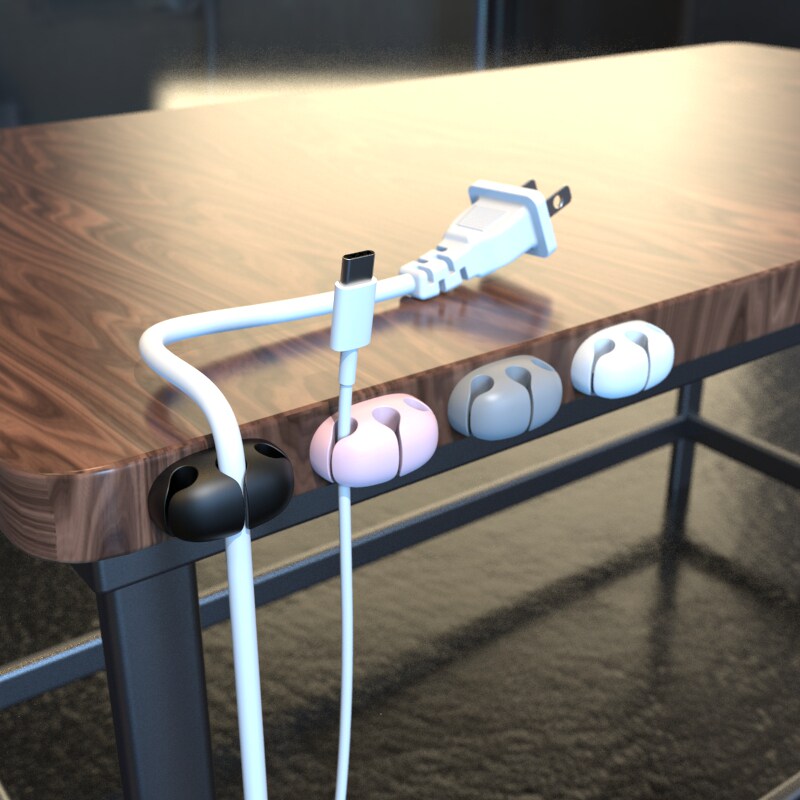 Multifunction silicone hub Desktop data wire Charging wire Silicone Finishing Containing devinator Self-adhesive card wire buckle-Taobao