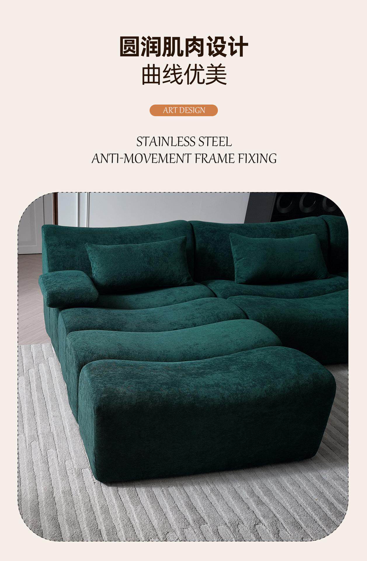 Функциональные диван 意大利竹节压缩沙发客厅小户型布艺意式直排外贸跨境卷包沙发