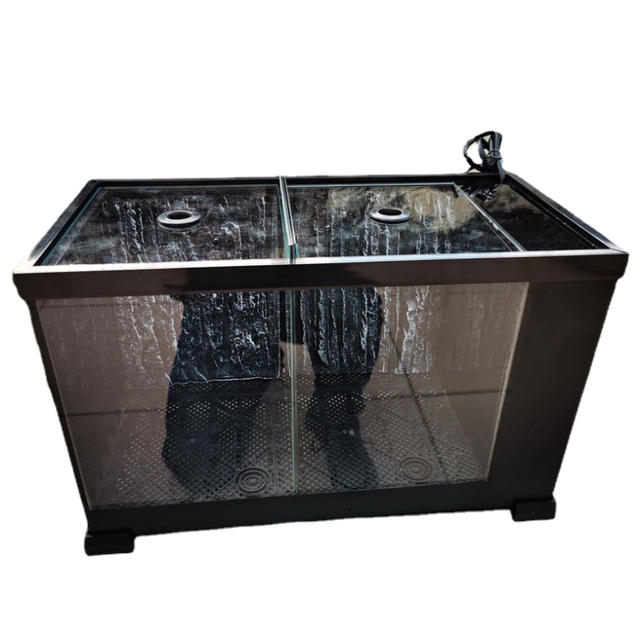 Thunder Dragon Group Tank Chinese Betta Small Paired Fish Training PK Tank Side Back Filter Two-Gate Covered Glass Double Fish Tank