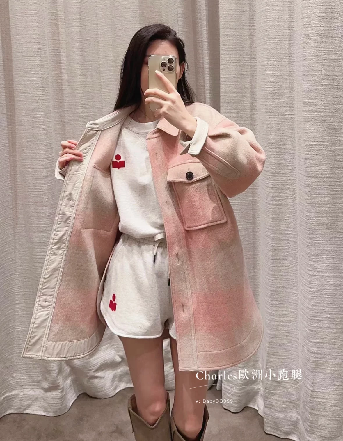Французские покупки из нового женского пальто Isabel Marant Marveli короткая клетчатая шерстяная куртка