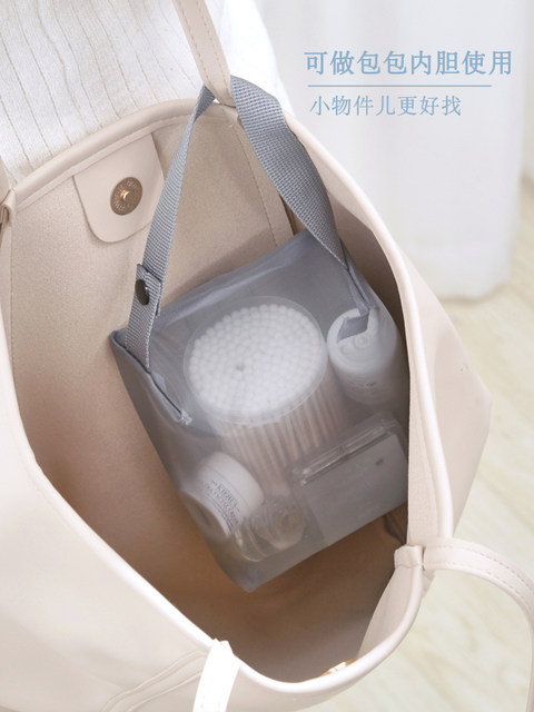 Mesh Portable Cosmetic Bag for Women, Travel Transparent Toiletry Bag, Skin Care Products, Lipstick, Eye Shadow Brush Storage Bag, High-End