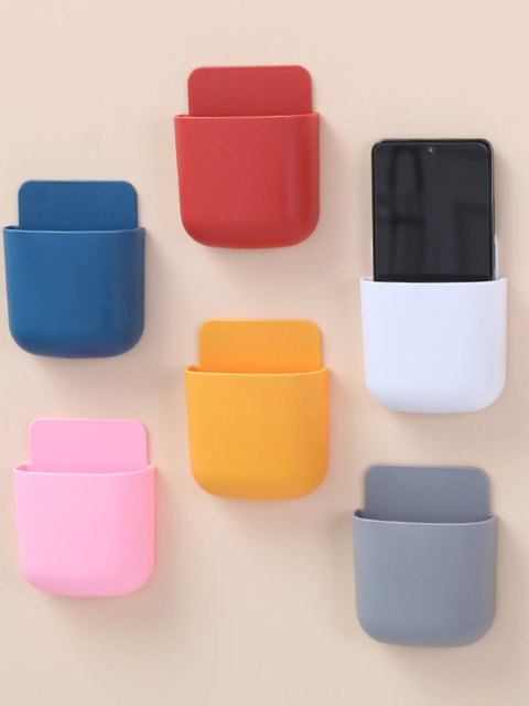 Remote Control Storage Box Wall-Mounted White Tv Air Conditioner Wall Red No-Drill Phone Holder Yellow Bedside Simple